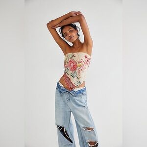 Free People One Yellow/Multi Bandana Top